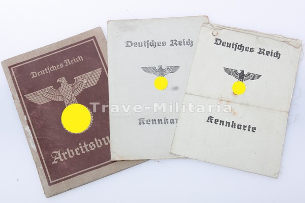 Arbeitsbuch und zwei Kennkarten - Deutsches Reich