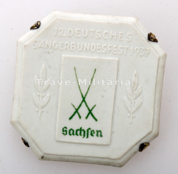 Abzeichen 12. Deutsches Sängerbundesfest 1937 Sachsen