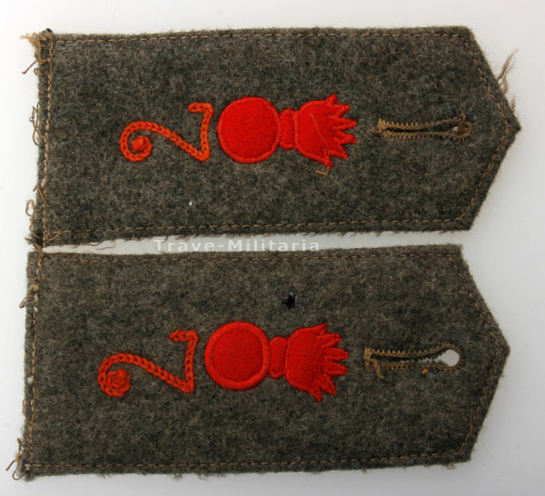 Preußen Paar Schulterklappen Feldartillerie-Regiment 7 in feldgrau