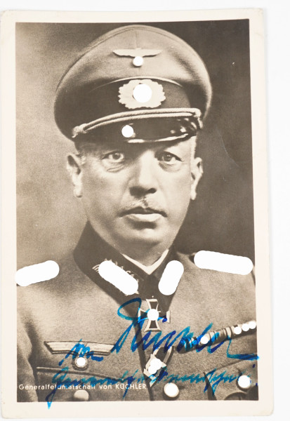 Postkarte Generalfeldmarschall von Küchler mit Originalautogramm