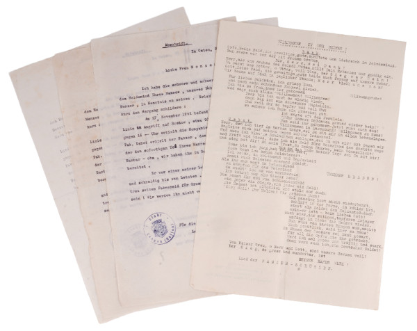 3x Abschriften Gefallenenmeldung Unteroffizier Menzer