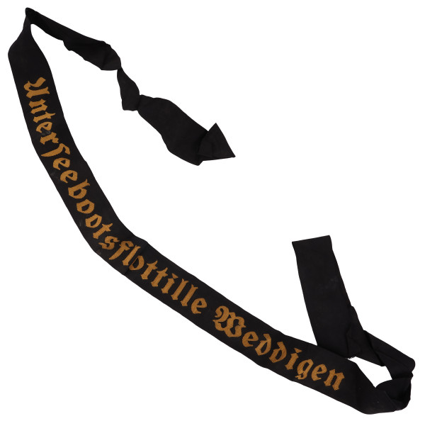 Kriegsmarine Mützenband "Unterseebootsflottille Wedding"