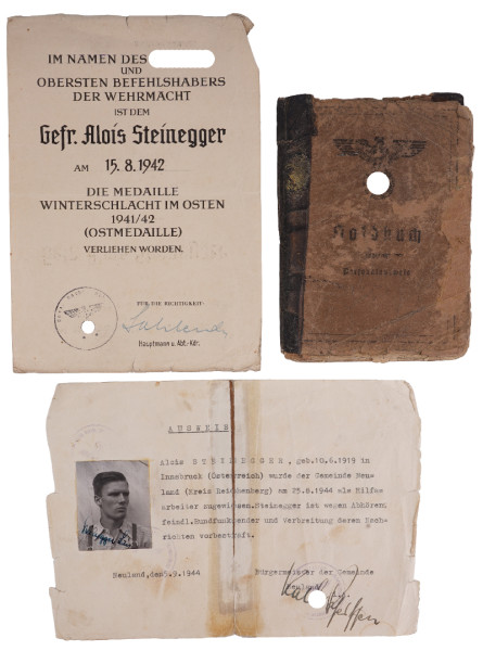 Papiere Steinegger Pz. Nachr. Abt. 4, Pz. Gren. Rgt. 108 / Stalingrad