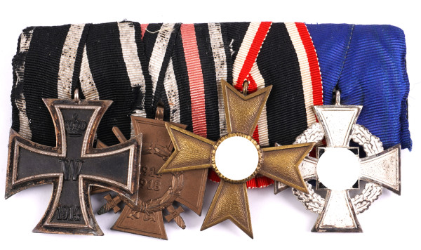 4er Ordensspange 1. u. 2. Weltkrieg