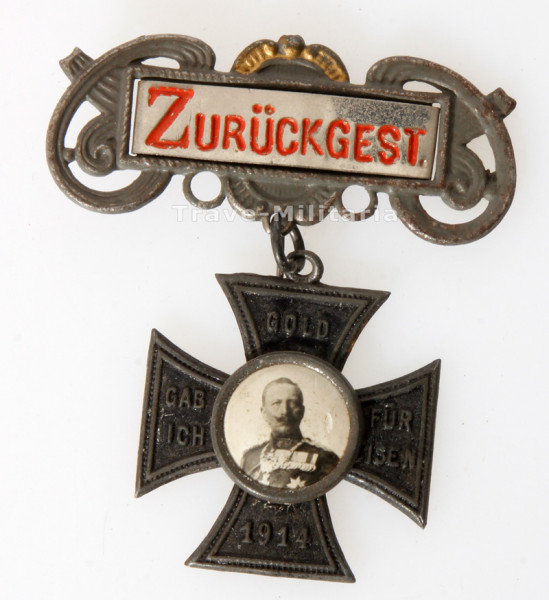 Reservistenspange Zurückgest. mit Kreuz ,,Gold gab ich für Eisen"