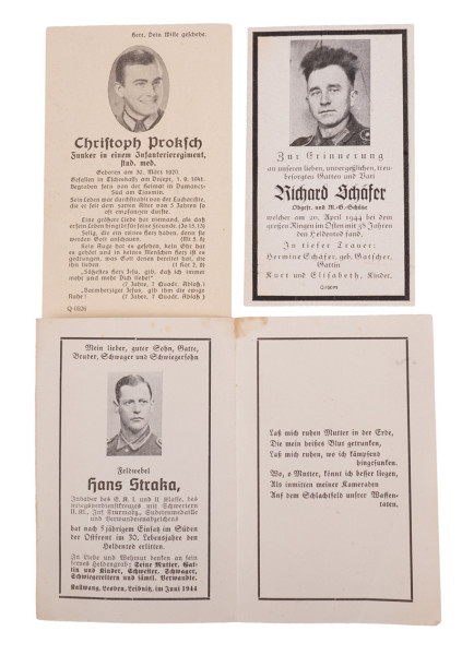 3 Sterbebilder Ostfront
