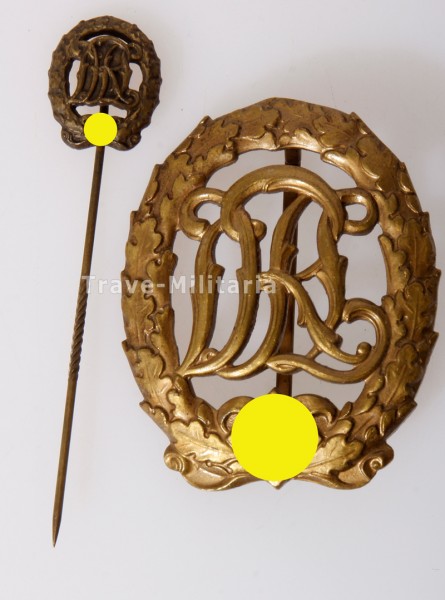 Deutsches Reichssportabzeichen DRL in Bronze mit Miniatur