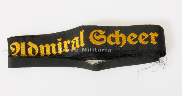 Kriegsmarine Mützenband ,,Panzerschiff Admiral Scheer"