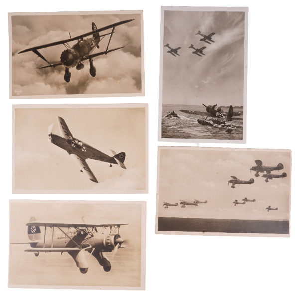 5x Postkartenfoto Luftwaffen Flugzeuge