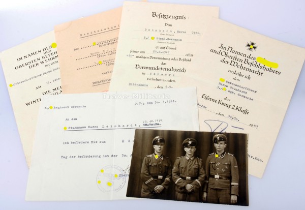Urkundengruppe Deinhardt SS-Regiment Germania