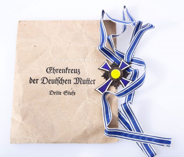 Ehrenkreuz der Deutschen Mutter 3. Stufe im Umschlag