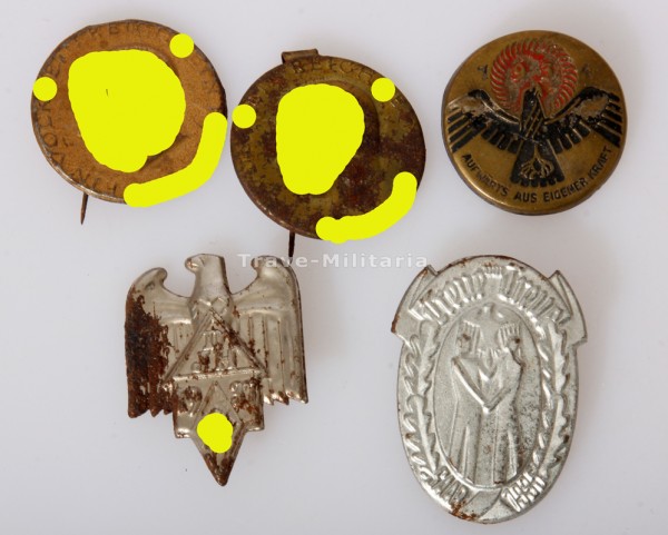 5x NSDAP verschiedene Abzeichen