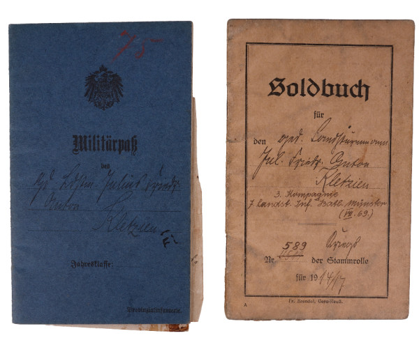 Militärpass und Soldbuch Kletzien Landst. Inf. Batl. Münster