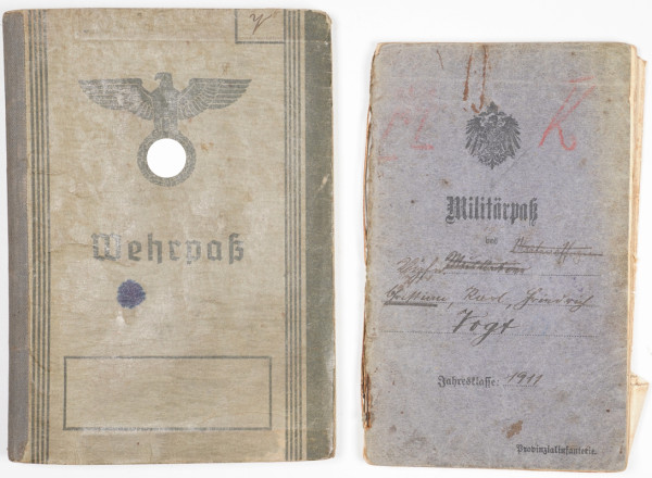Militärpaß u. Wehrpaß Vogt M.GK.Inf.Regt.162