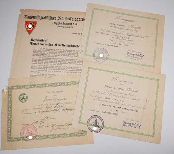 Papiere Kropf Reichskriegerbund Untergreißblau