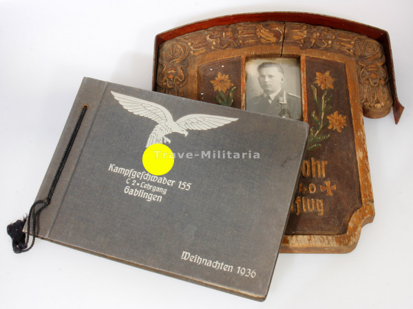 Nachlass Karl Brohr Fotoalbum und Gedenktafel KG 155 u. 55