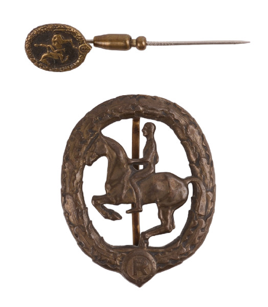 Deutsches Reitabzeichen in Bronze 1930 mit Miniatur