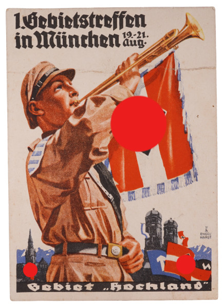 Postkarte 1. Gebietstreffen in München, Gebiet "Hochland"