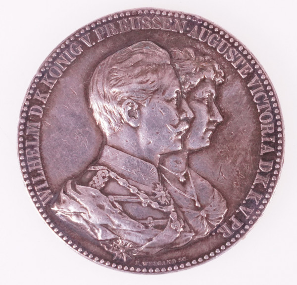 Preußen Nichttragbare Ehejubiläums-Medaille zur goldenen Hochzeit 1888