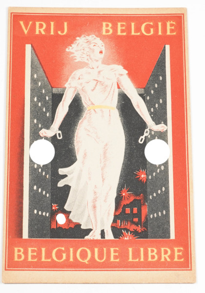 Belgien Postkarte "Vrij Belgie-Belgique Libre"