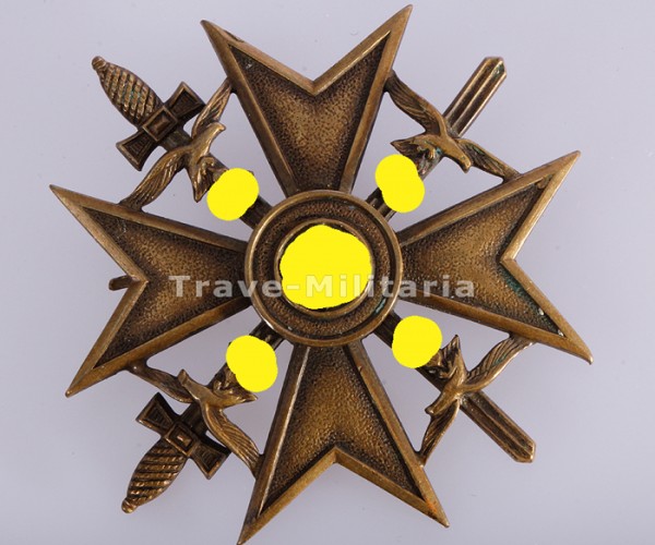 Spanienkreuz in Bronze mit Schwertern