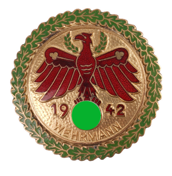 Standschützenverband Tirol-Vorarlberg Gaumeisterabzeichen 1942 in Gold "Wehrmann"