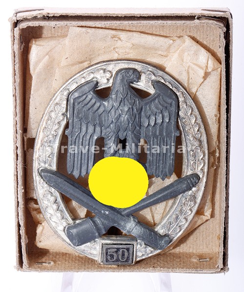 Allgemeines Sturmabzeichen III. Stufe (für 50 Einsatztage) mit Schachtel
