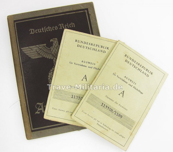 Arbeitsbuch und 2 Vertriebenenausweise