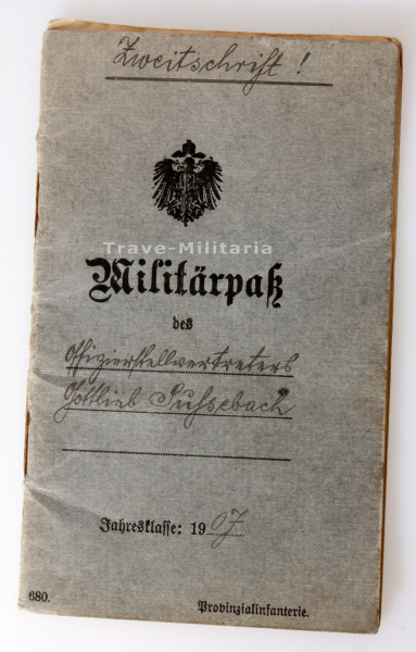 Militärpass Offizierstellvertreter Süßebach