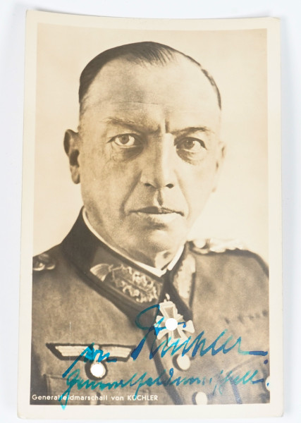 Postkarte Generalfeldmarschall von Küchler mit Originalautogramm