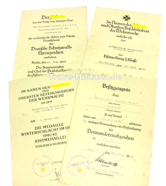 4er Urkundengruppe Infanterie-Regiment 87 (mot)