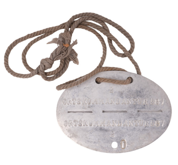 Erkennungsmarke Ortskommandantur 587 2 O