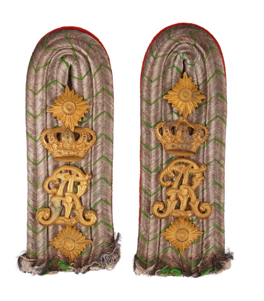 1. Königlich Sächsische Leib-Grenadier Regiment Nr. 100, Paar Schulterklappen für einen Hauptmann