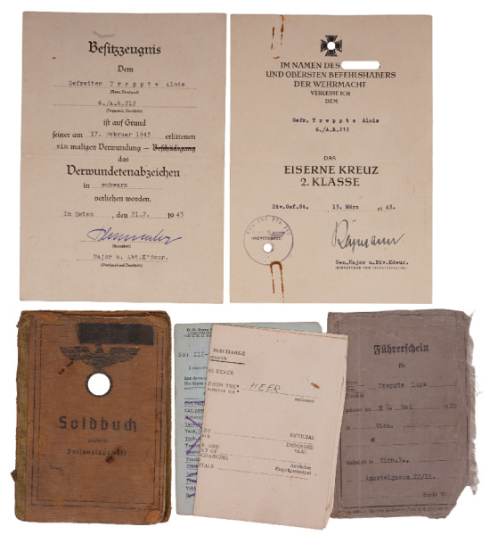 Papiere Treppte A. R. 212, Dt. Kommandant von Rom - Dienststelle, Mil. Kdtr 1005