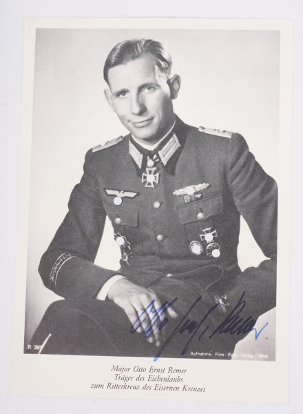 Autogrammkarte Otto-Ernst Remer 1983