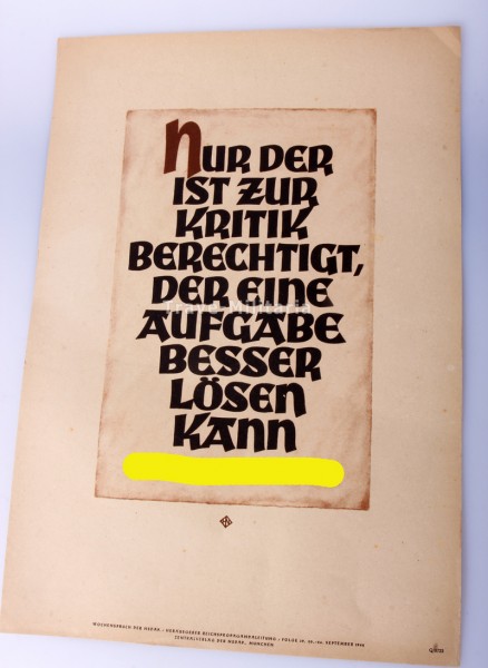 Wochenspruch NSDAP Folge 39/1942