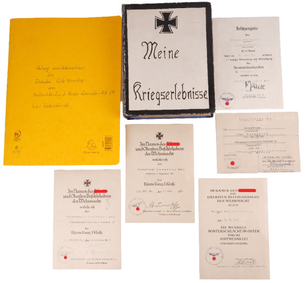 Urkundengruppe und Fotoalbum Ossenkop Schützen-Regiment 59
