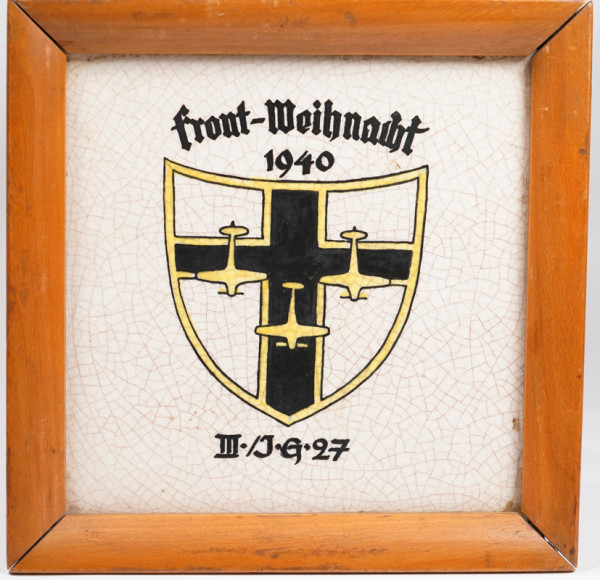 gerahmte Kachel "Front-Weihnacht 1940 III. / J.G.27