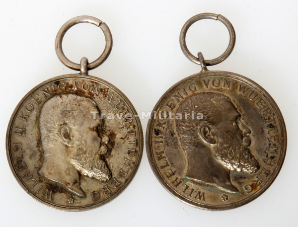 Württemberg 2x Silberne Militärverdienstmedaille 1892