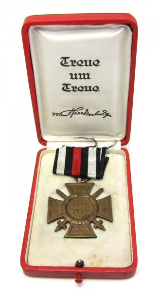 Ehrenkreuz für Frontkämpfer im Hindenburg Etui Treue um Treue SELTEN