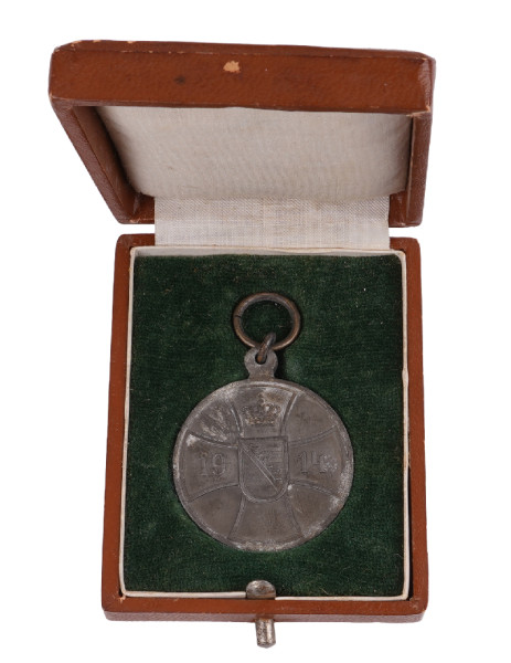 Sachsen-Altenburg Tapferkeitsmedaille 1915 aus Zink im Etui
