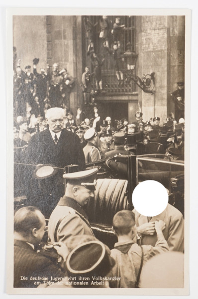 Postkarte Hitler u. Hindenburg am Tage der nationalen Arbeit
