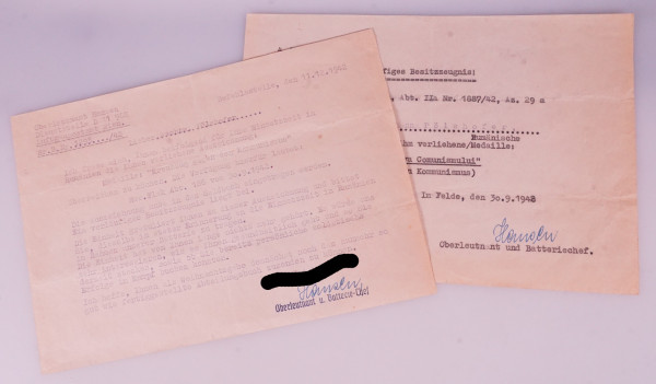 Vorläufiges Besitzzeugnis Rumänien Med. Kreuzzug gegen den Kommunismus