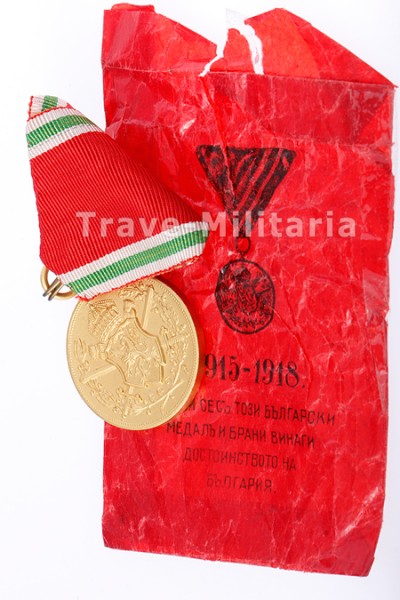 Bulgarien Kriegserinnerungsmedaille 1915-1918 mit Tüte