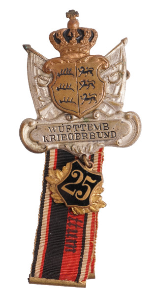 Württemberger Kriegerbund Mitgliedsabzeichen 25 Jahre Militär Ver. Rottum