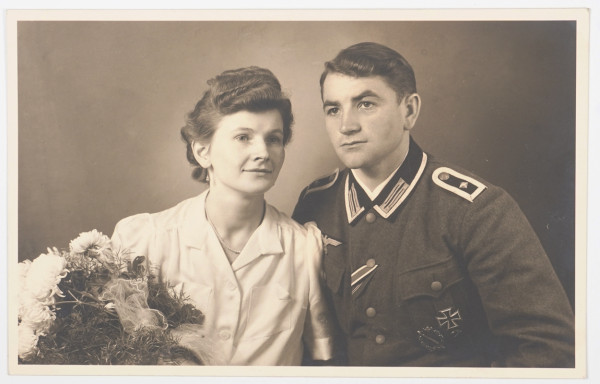 Hochzeitsfoto Feldwebel mit EK 1
