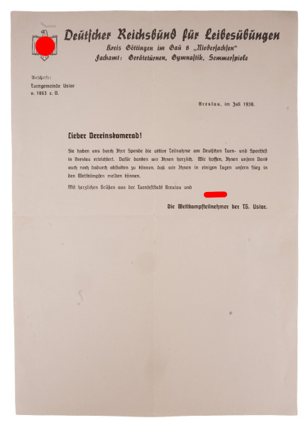 DRL Kreis Göttingen Dankeschreiben für Spende