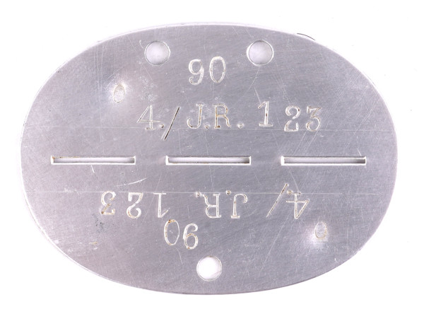 Erkennungsmarke 4. I.R.123 90