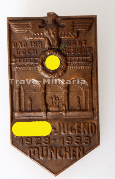 Gedenkfeierabzeichen Hitlerjugend 1923-1933 München