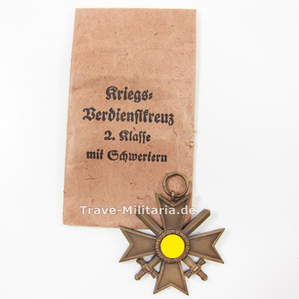 Kriegsverdienstkreuz 2. Klasse mit Schwertern in Verleihtüte Hersteller 45